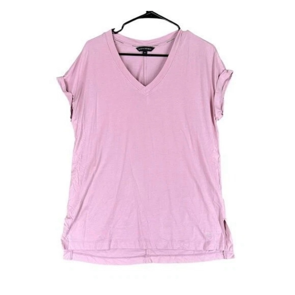 Banana Republic Pink Cuffed Sleeve T-Shirt Relaxed Fit
